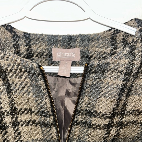 Chico's Plaid Jacket - Black and Gray - Picture 3 of 4